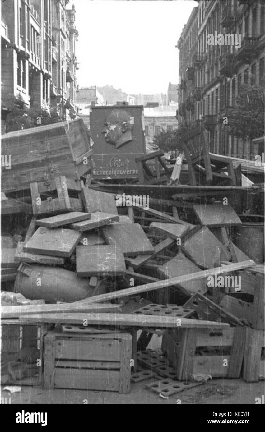 Warschauer Aufstand von Lokajski - Hans Frank auf der Barrikade - 3859 Stockfoto