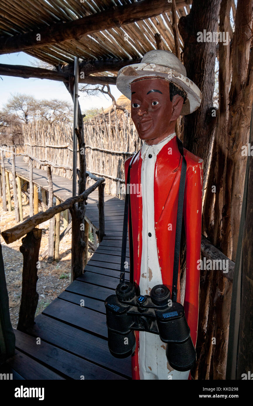 Kunst Statue auf Onguma Tree Top Camp onguma Game Reserve, Namibia, Afrika Stockfoto
