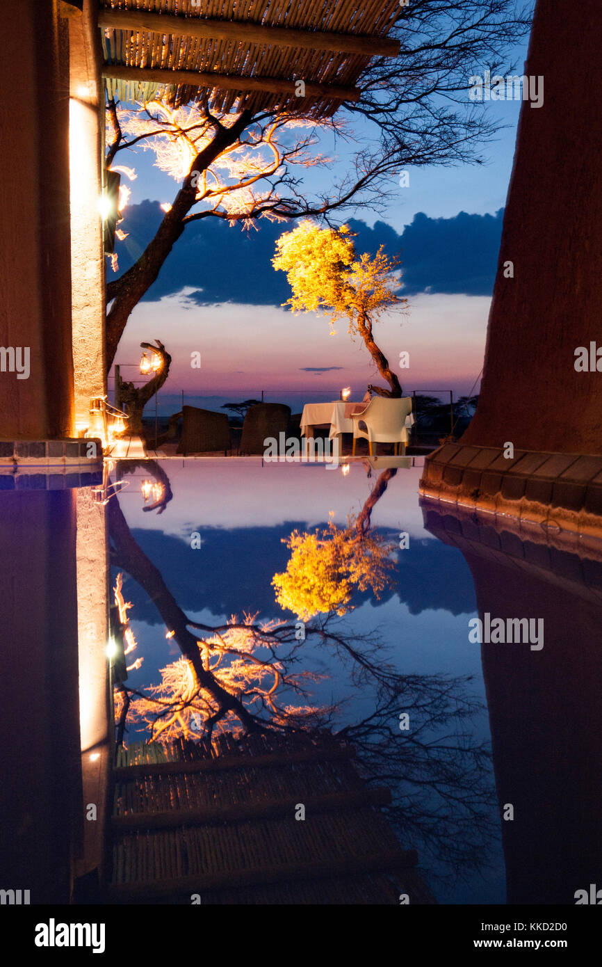 Reflection Pool auf Onguma The Fort, onguma Game Reserve, Namibia, Afrika Stockfoto