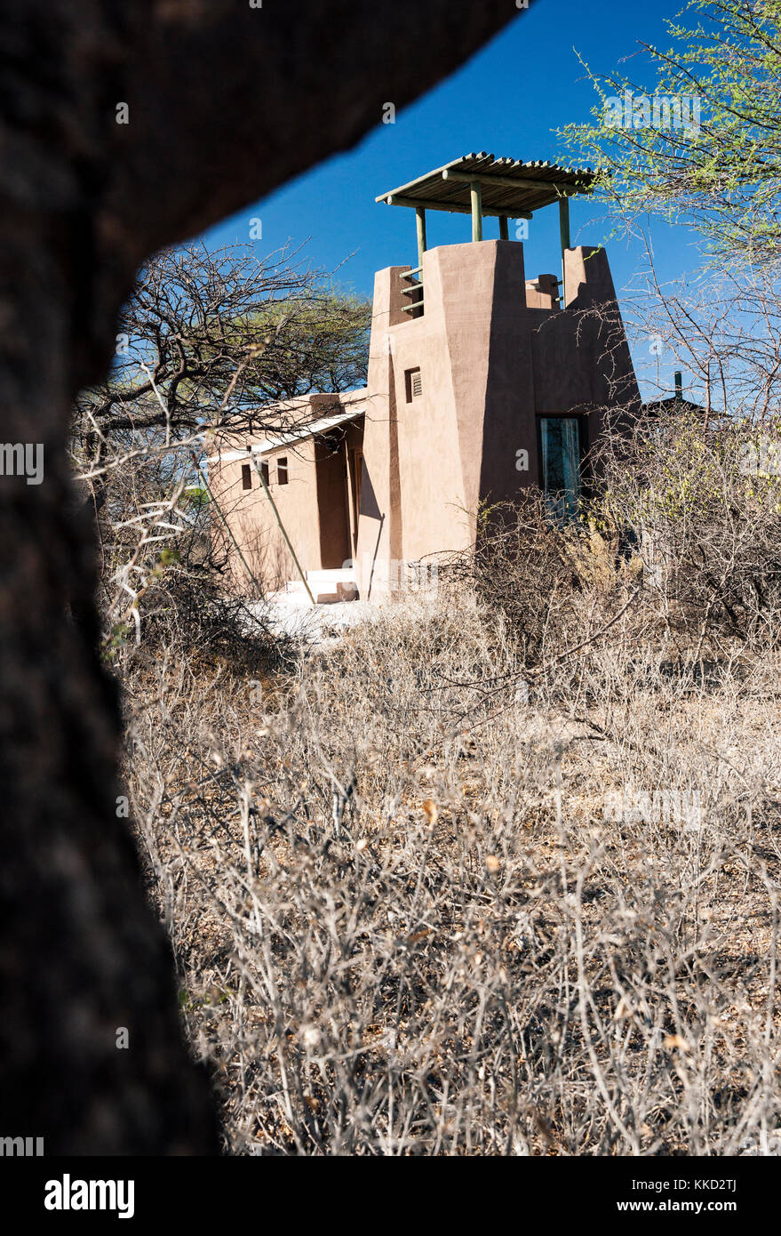 Die Außenseite des Bush Suiten auf Onguma The Fort, onguma Game Reserve, Namibia, Afrika Stockfoto