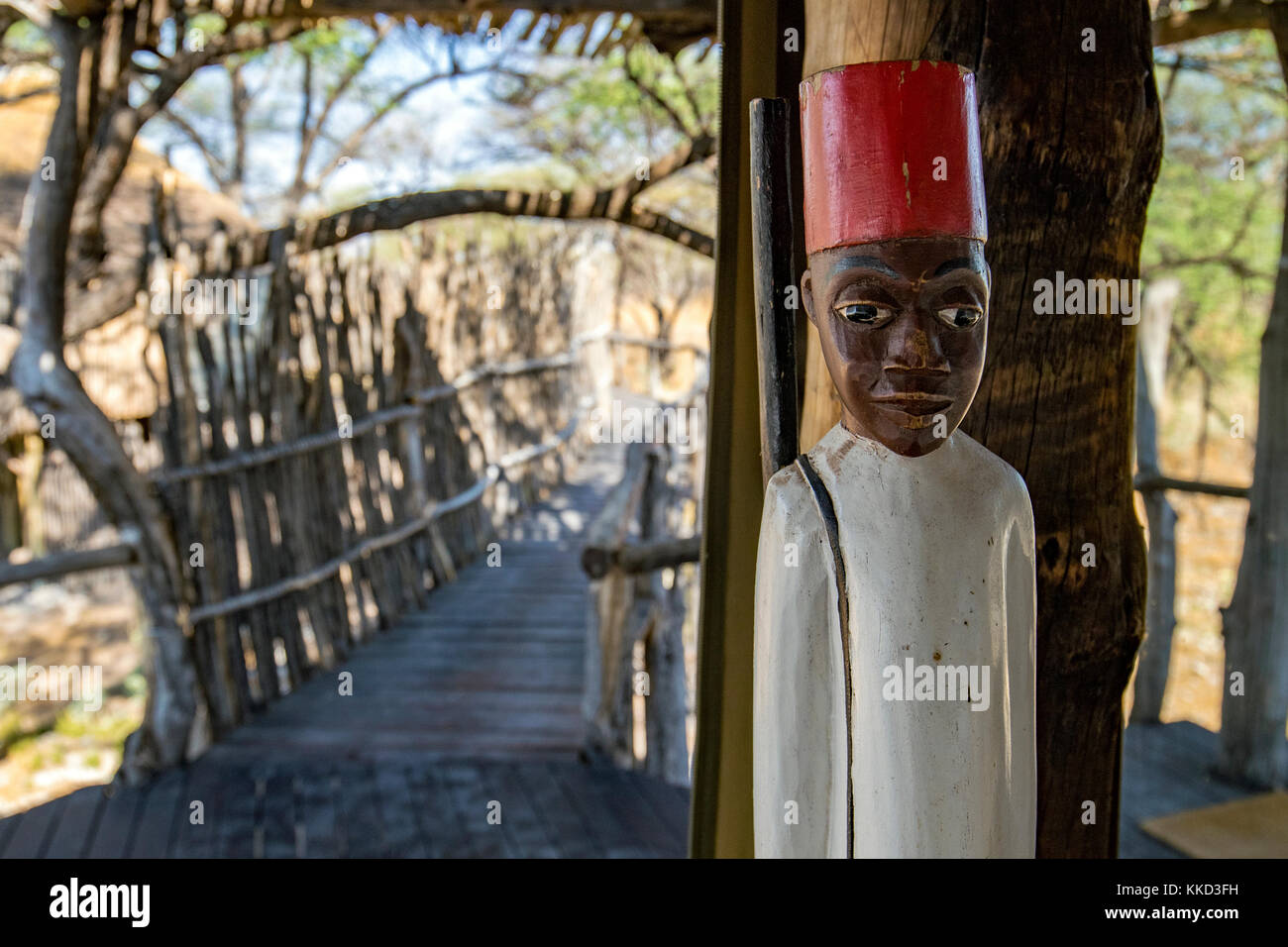 Kunst Statue auf Onguma Tree Top Camp onguma Game Reserve, Namibia, Afrika Stockfoto