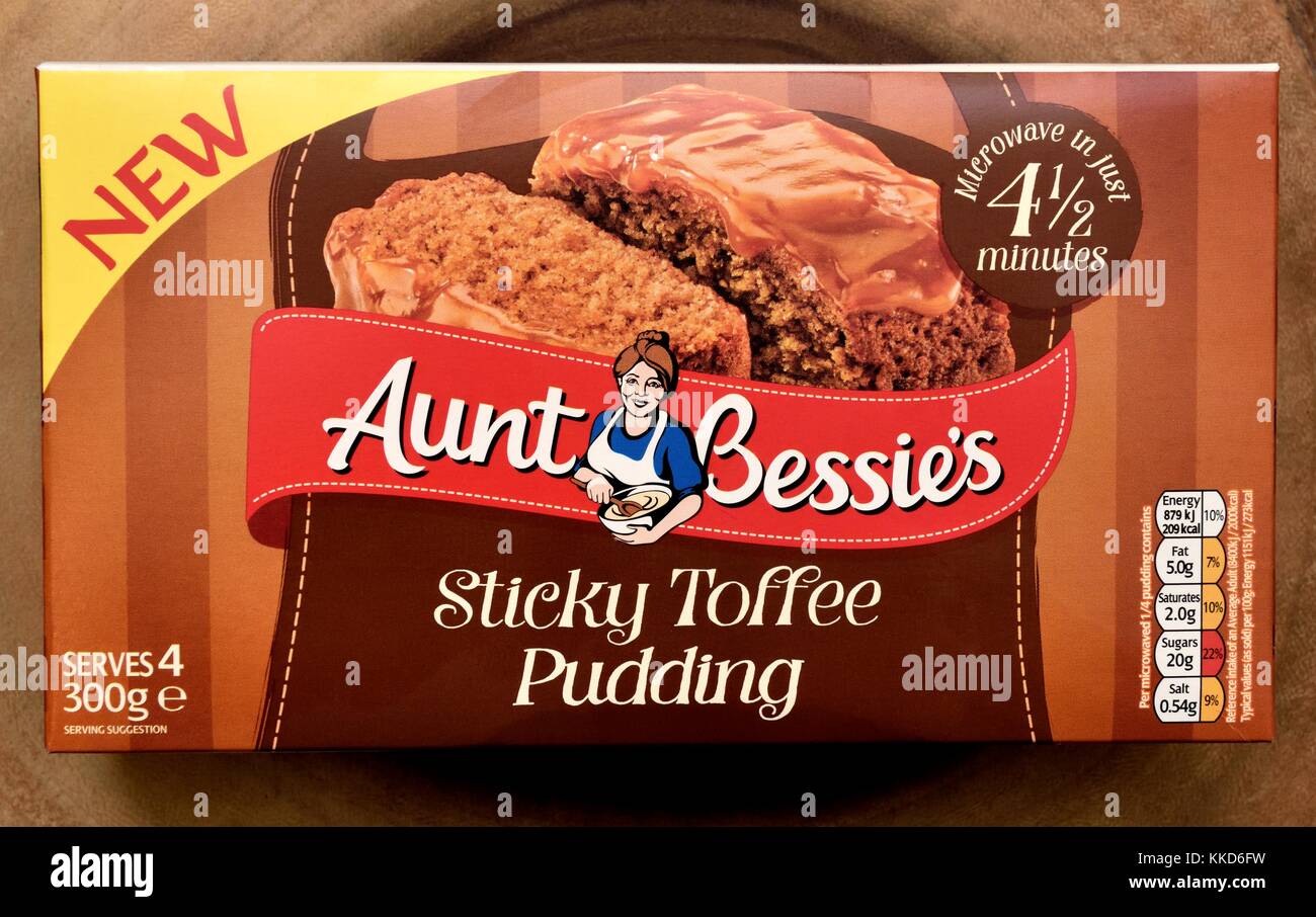 Tante Bessies Sticky Toffee Pudding Stockfoto