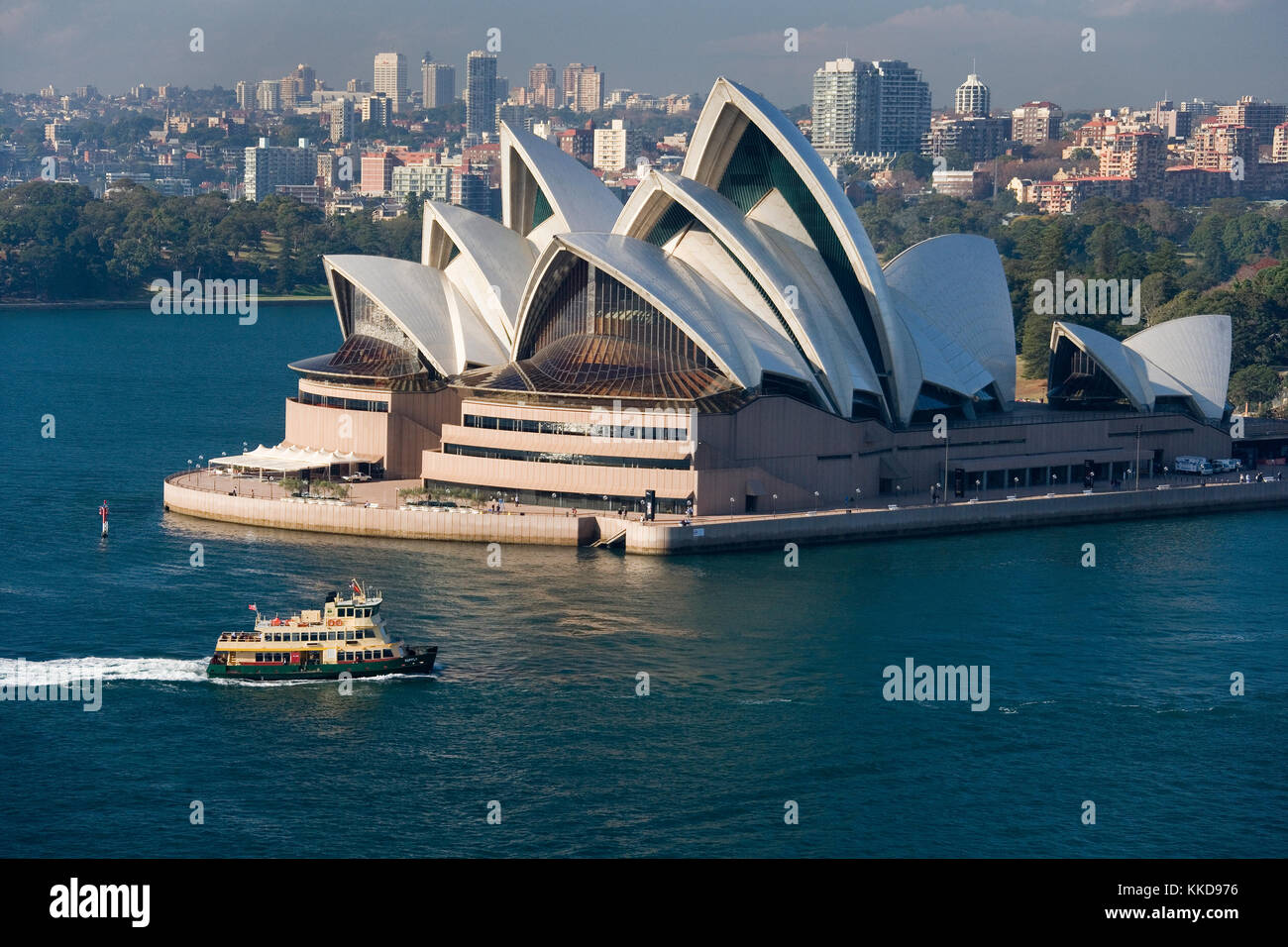 Hohe auf die Oper in Sydney, Australien. Stockfoto