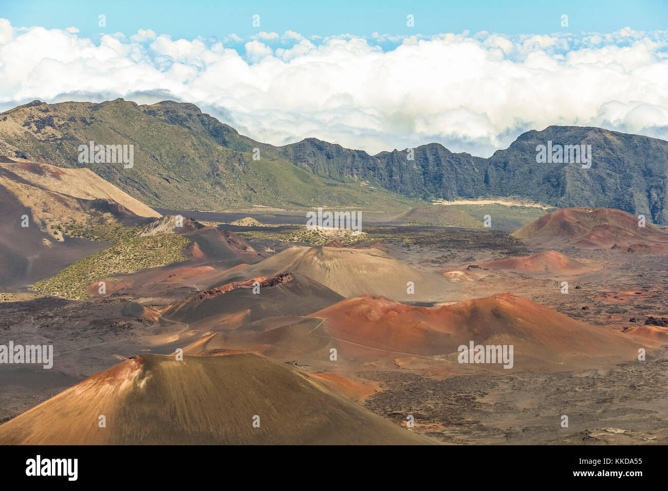 Krater Landschaft der Vulkan Haleakala auf Maui, Hawaii Stockfoto