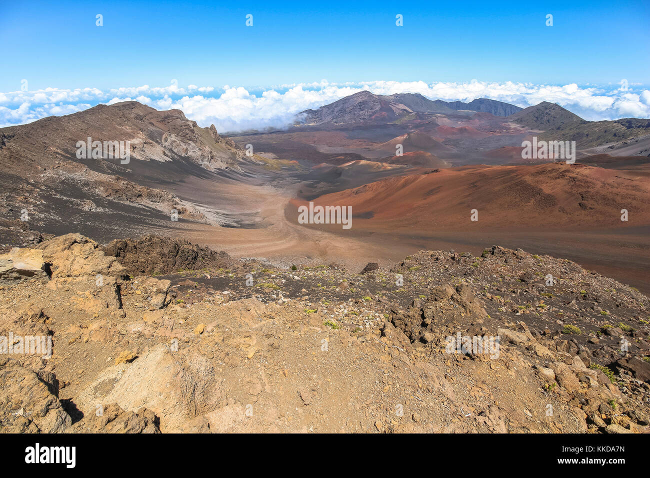 Krater Landschaft der Vulkan Haleakala auf Maui, Hawaii Stockfoto