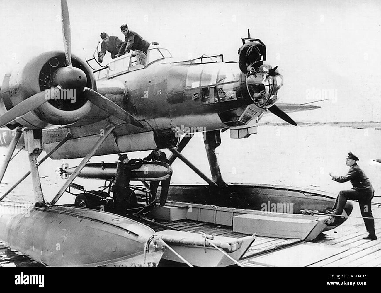 Heinkel He 115 Zweiter Weltkrieg Luftwaffe Dreisitz-Wasserflugzeug mit Torpedo ausgestattet Stockfoto