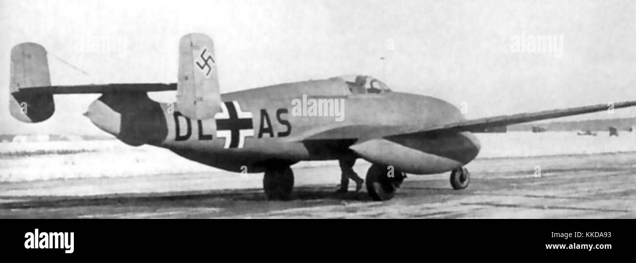 Heinkel He 280 Turbo-Jet-Kämpfer mit der Luftwaffe im 2. Weltkrieg Stockfoto