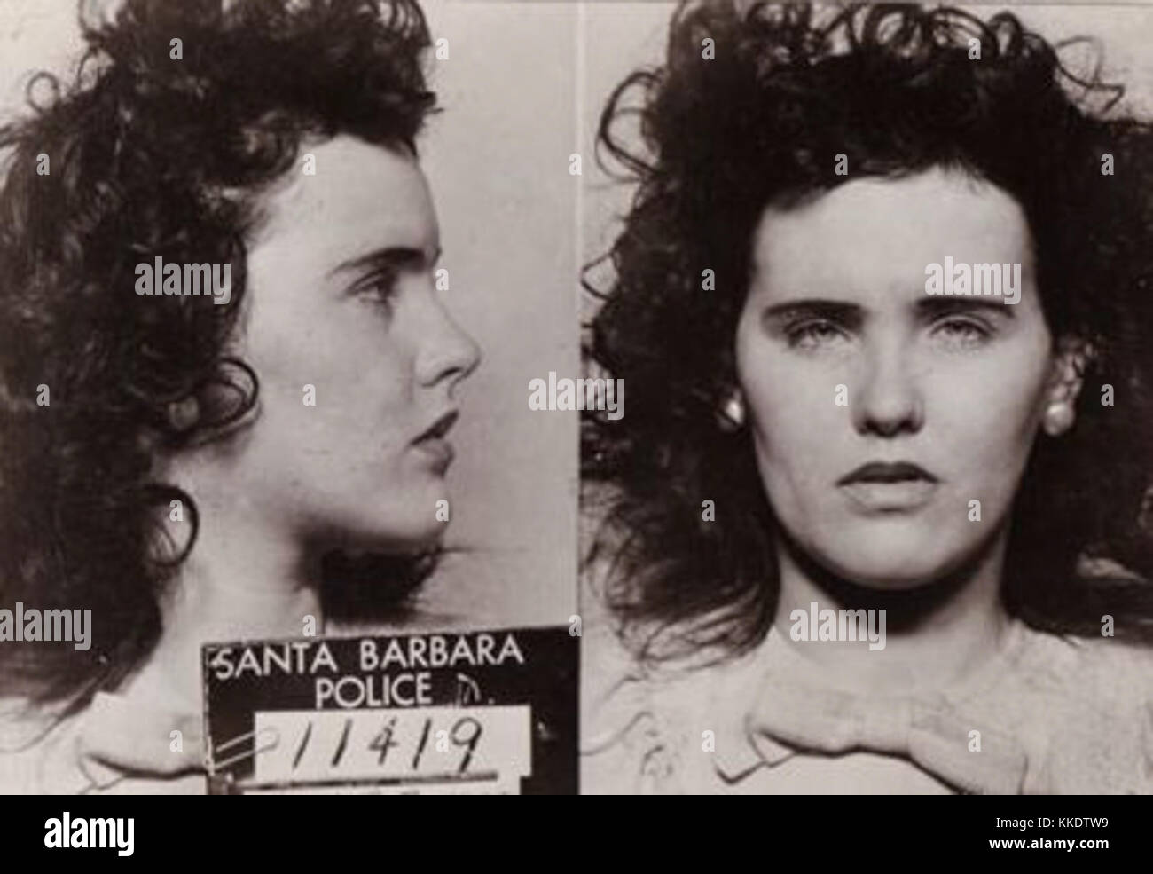 Black Dahlia Mugshot Stockfoto