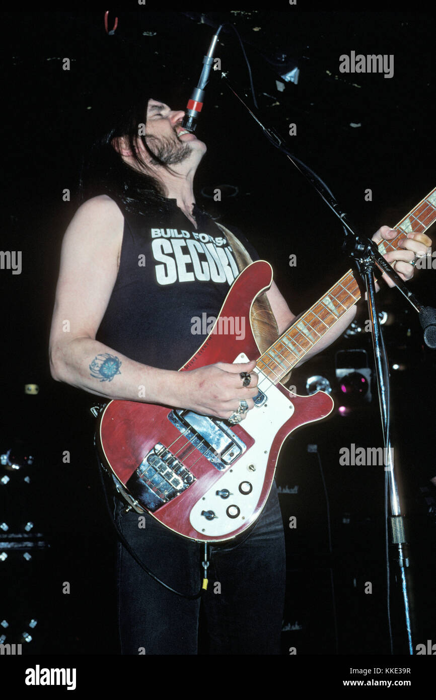 LONG ISLAND, NY MÄRZ 4,1988: Ian Fraser 'Lemmy' Kilmister von Motorhead tritt am 4. März 1988 in Long Island, New York, auf. Personen: Lemmy Kilmister Stockfoto