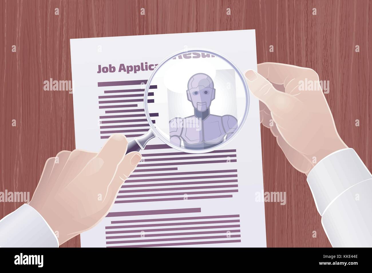 Einstellung Roboter für eine Jobposition Stock Vektor