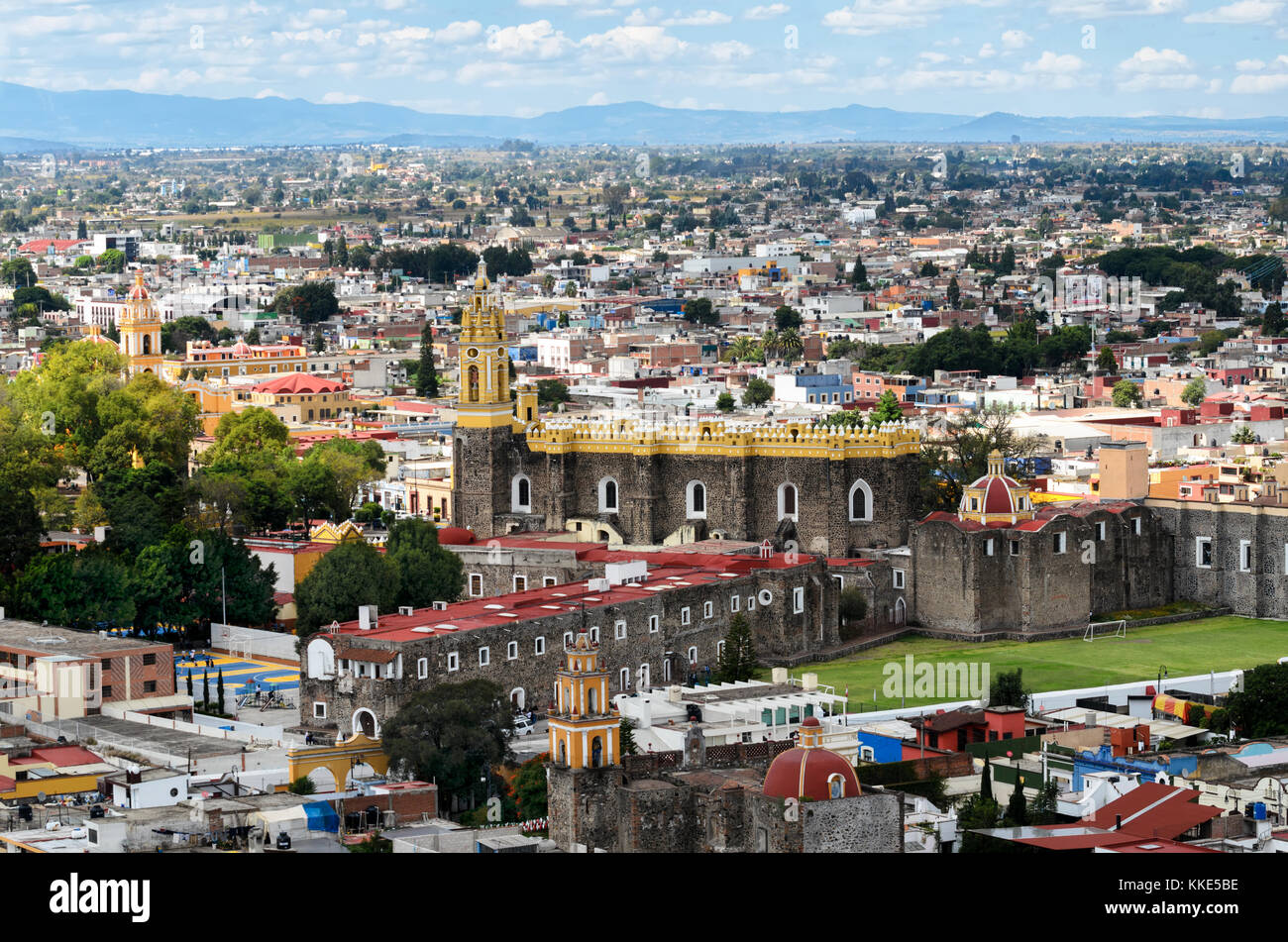 Cholula, Mexiko, 16. Oktober, 2015: Luftbild der Innenstadt von cholula Stadt Stockfoto