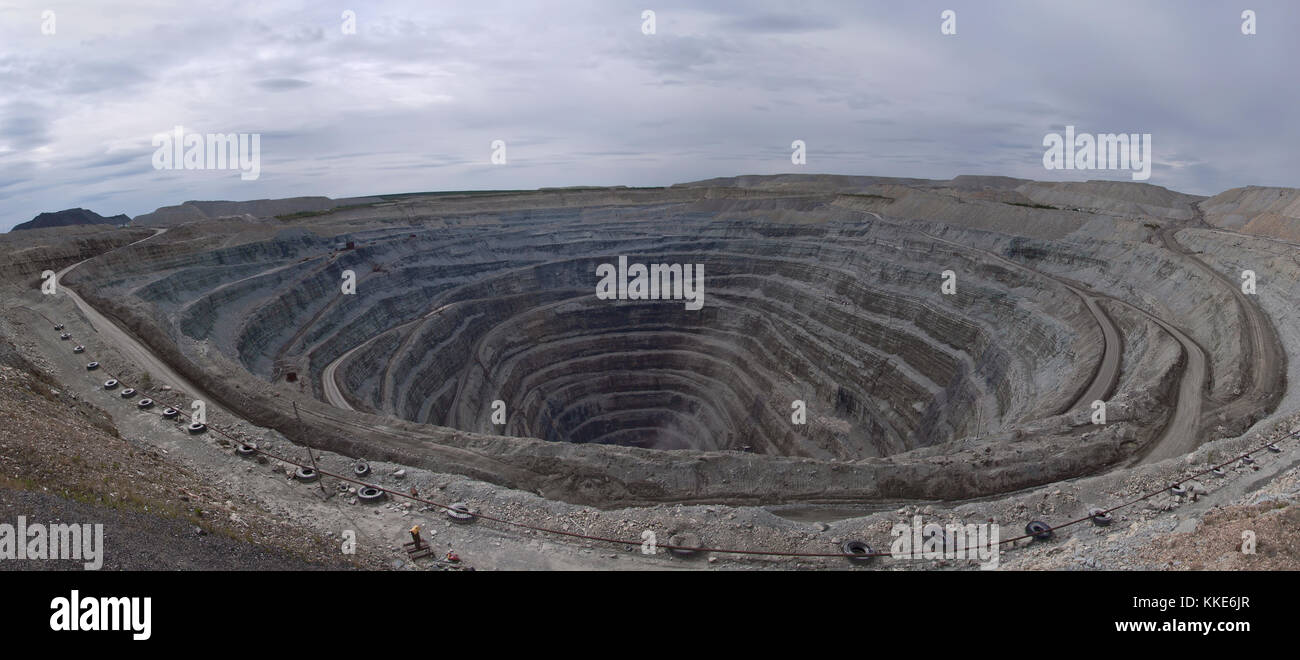 Antenne Panoramablick zu öffnen Diamond Mine Stockfoto