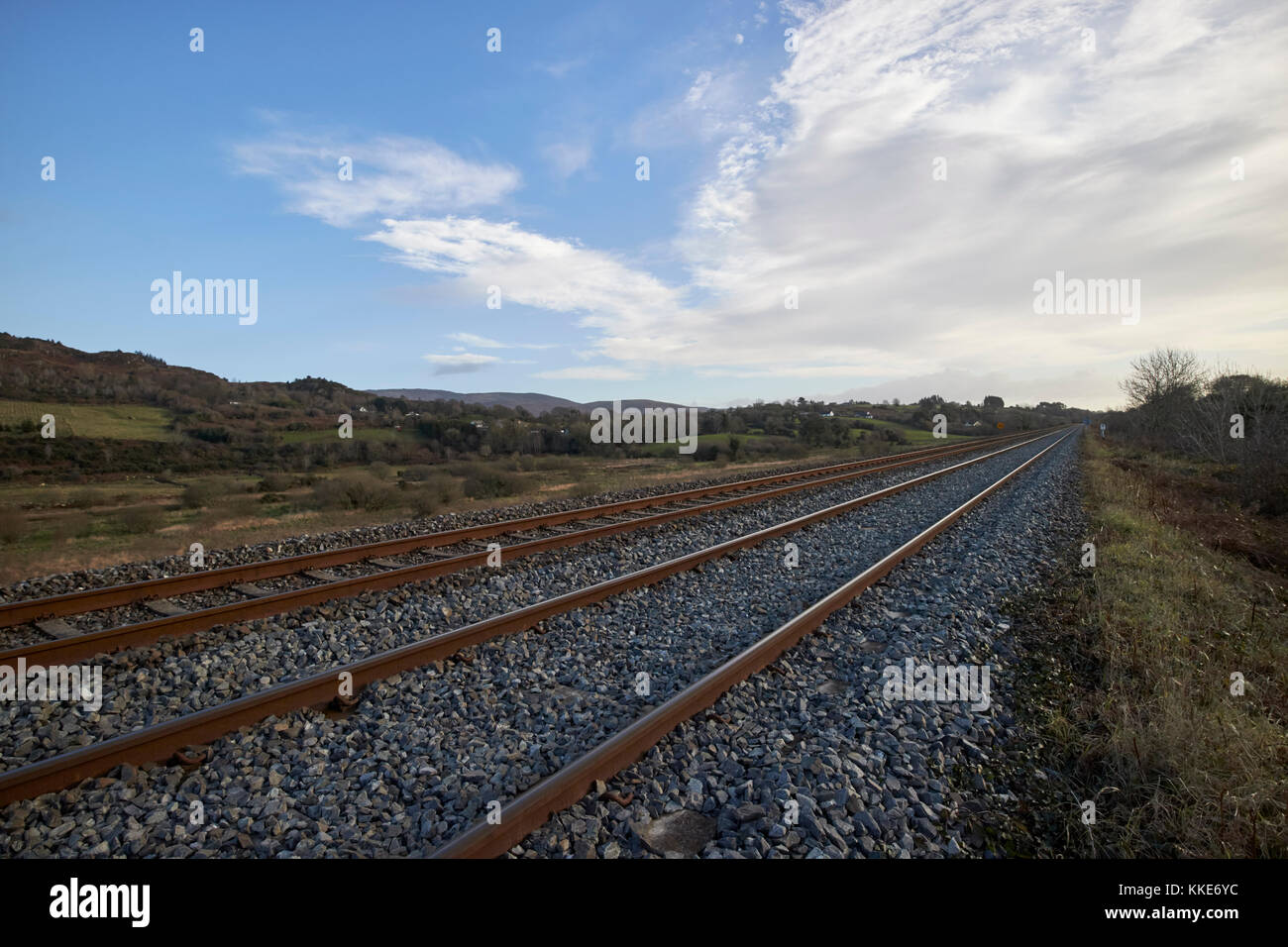 Norden Süden Bahnlinie in der Grenzregion der Grafschaft Louth in der Republik Irland im Süden Stockfoto