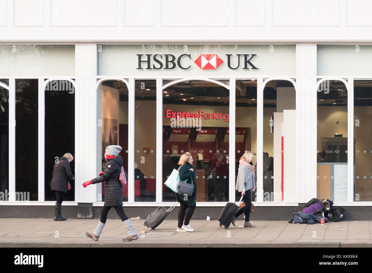 Britische Bank HSBC Branch, Edinburgh, Schottland, Großbritannien Stockfoto