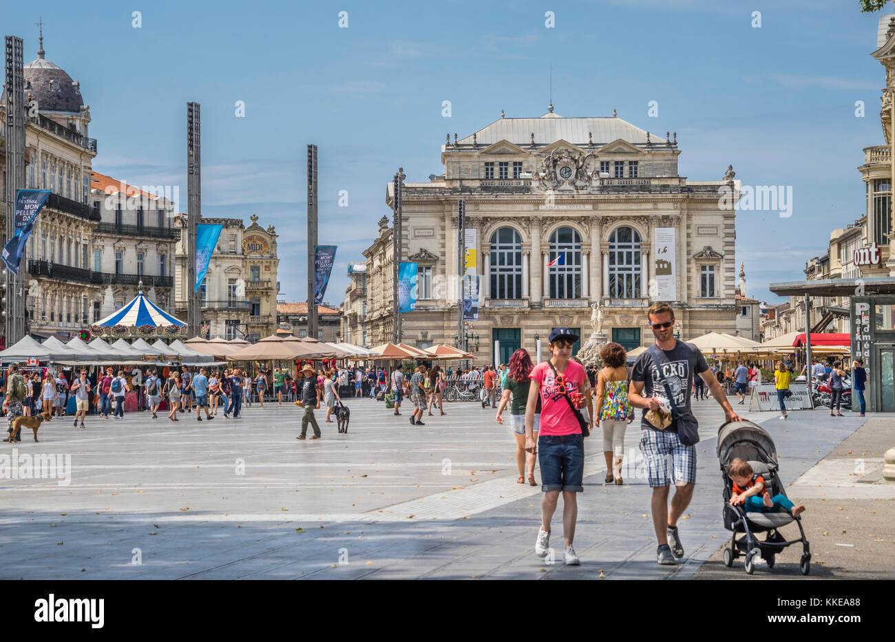 Frankreich, Hérault, Montpellier, Place de la Comédie Stockfoto