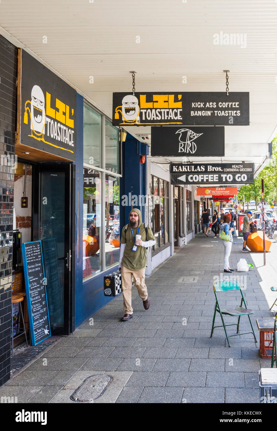 Cafés, Coffee Shops und Bars an der lebendigen William Street, Northbridge, Perth, Western Australia Stockfoto