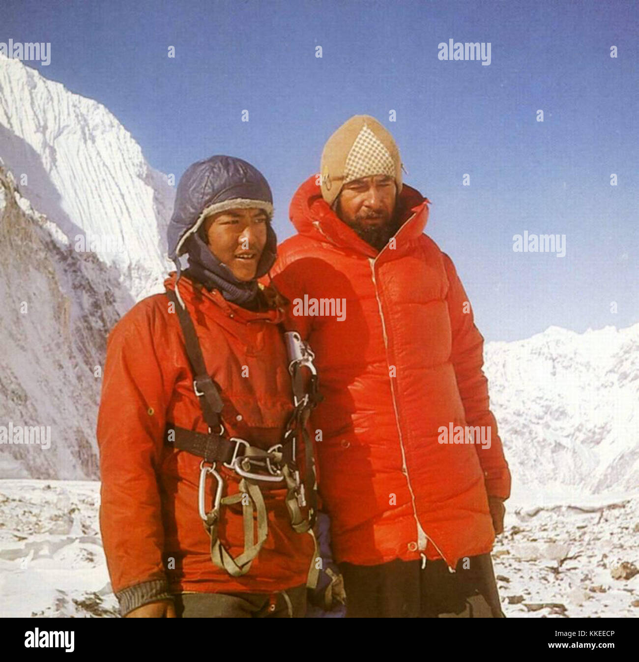 Mount Everest 1980 - Norbu und Heinrich Stockfoto