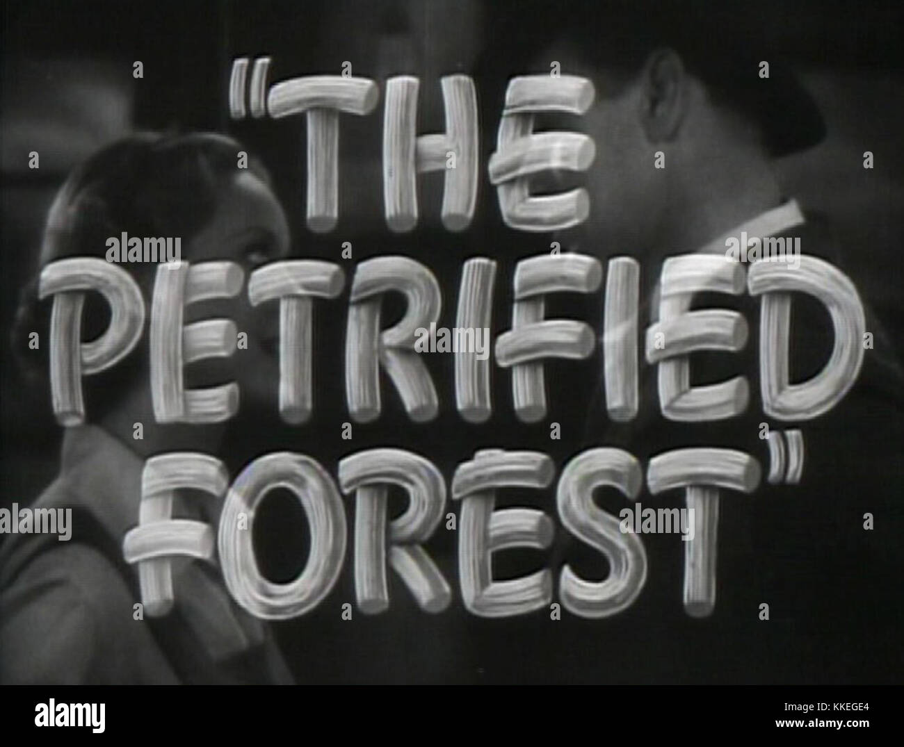 Titel aus der Versteinerte Wald film trailer Stockfoto
