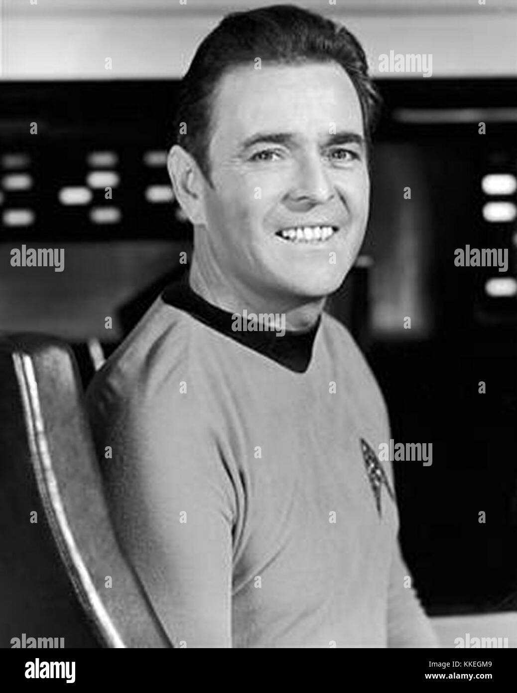 James Doohan porträtierte Montgomery „Scotty“ Scott in der legendären Science-Fiction-Serie Star Trek. Seine Rolle als Chefingenieur der USS Enterprise wurde zu einem wichtigen Teil des Vermächtnisses der Serie. Stockfoto