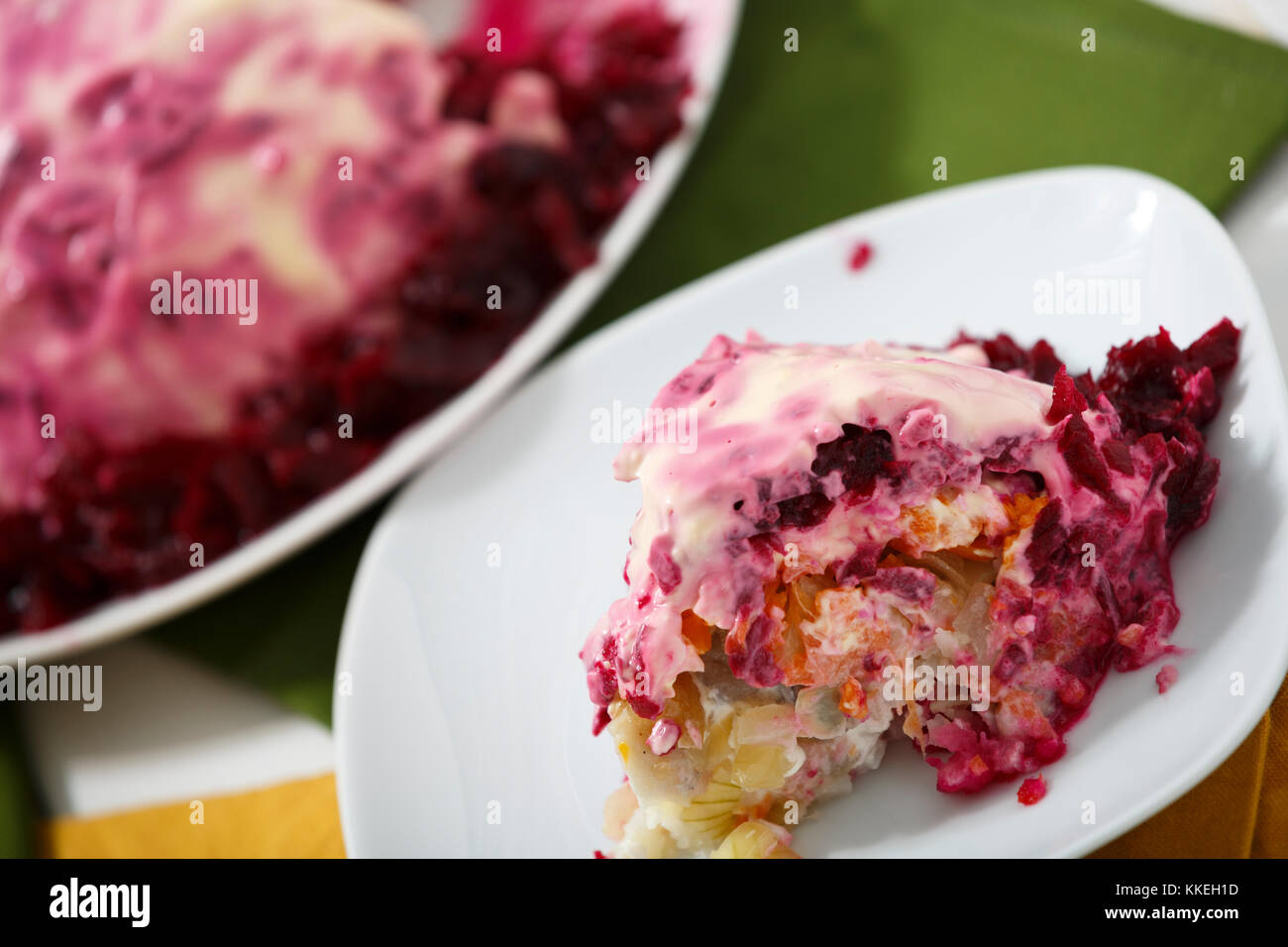 Köstliche shuba Salat. Stockfoto