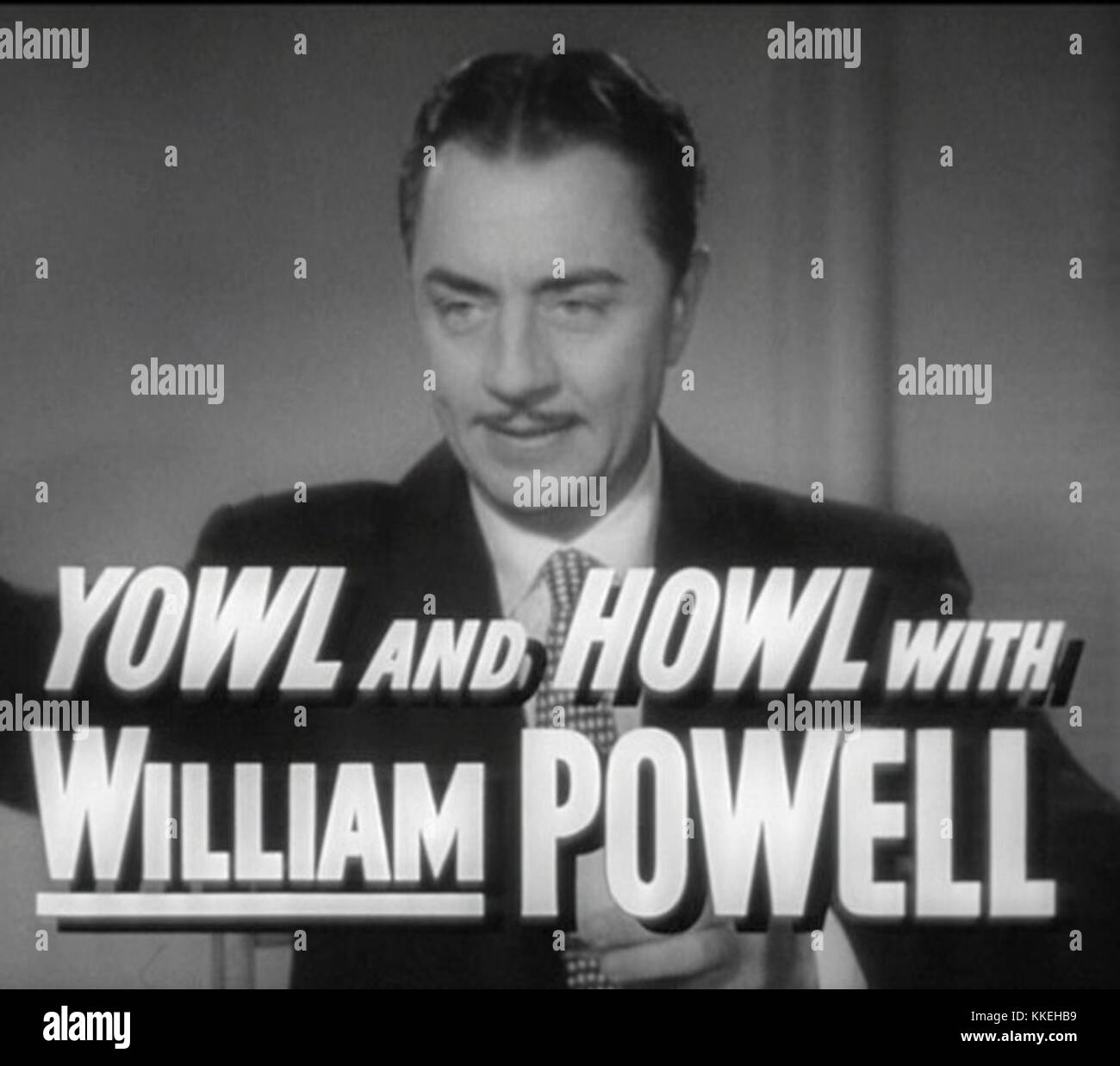 William Powell spielte die Hauptrolle in „Shadow of the Thin man“, einem klassischen Mystery-Film aus den 1940er Jahren, der für seine Detektivgeschichte und Powells Auftritt in einer Hauptrolle bekannt ist. Stockfoto