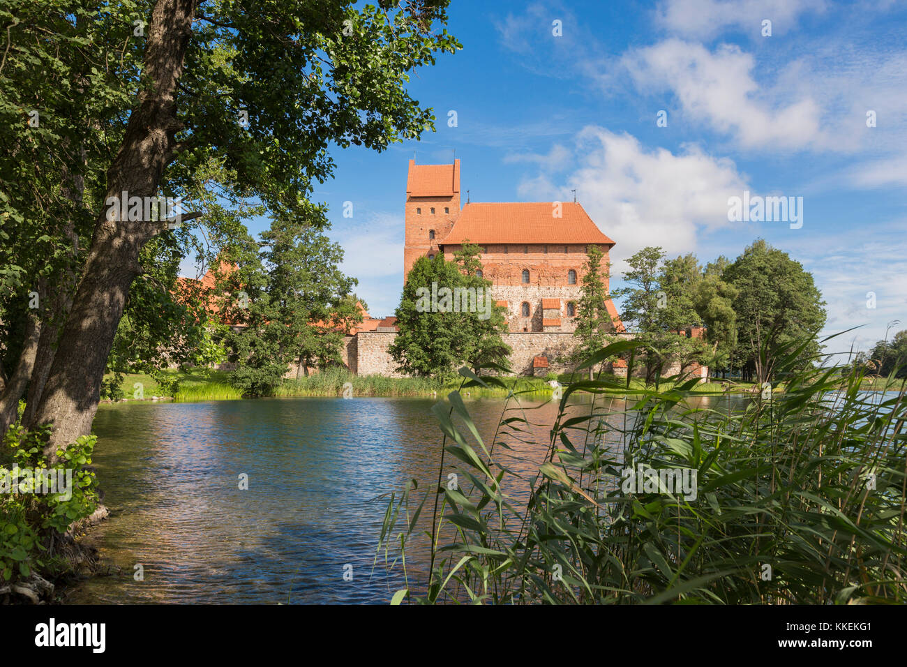 Trakai Burg, auf einer Insel im See Galve, in Litauen Stockfoto