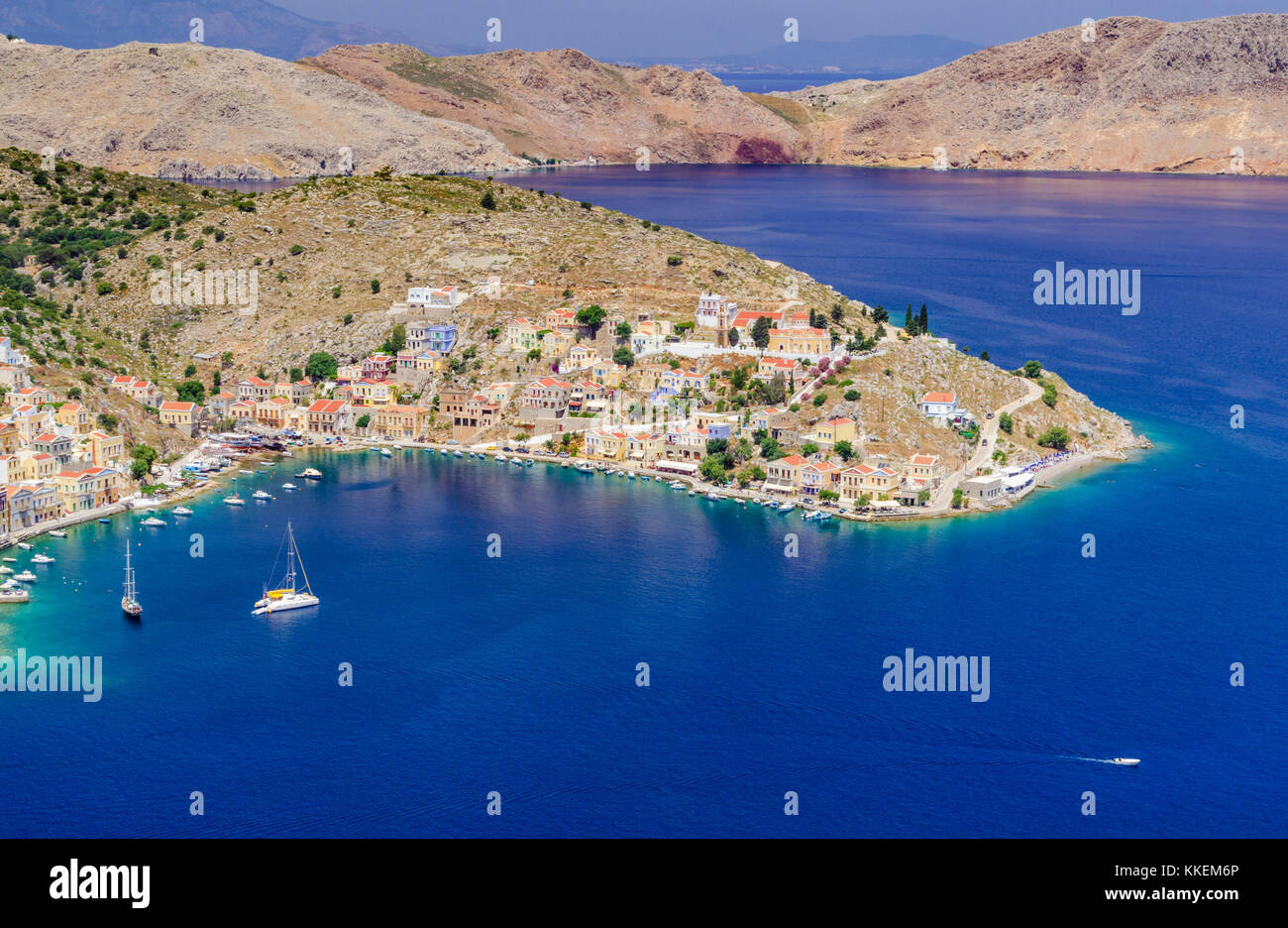 Symi Insel Küste, Dodekanes, Griechenland Stockfoto