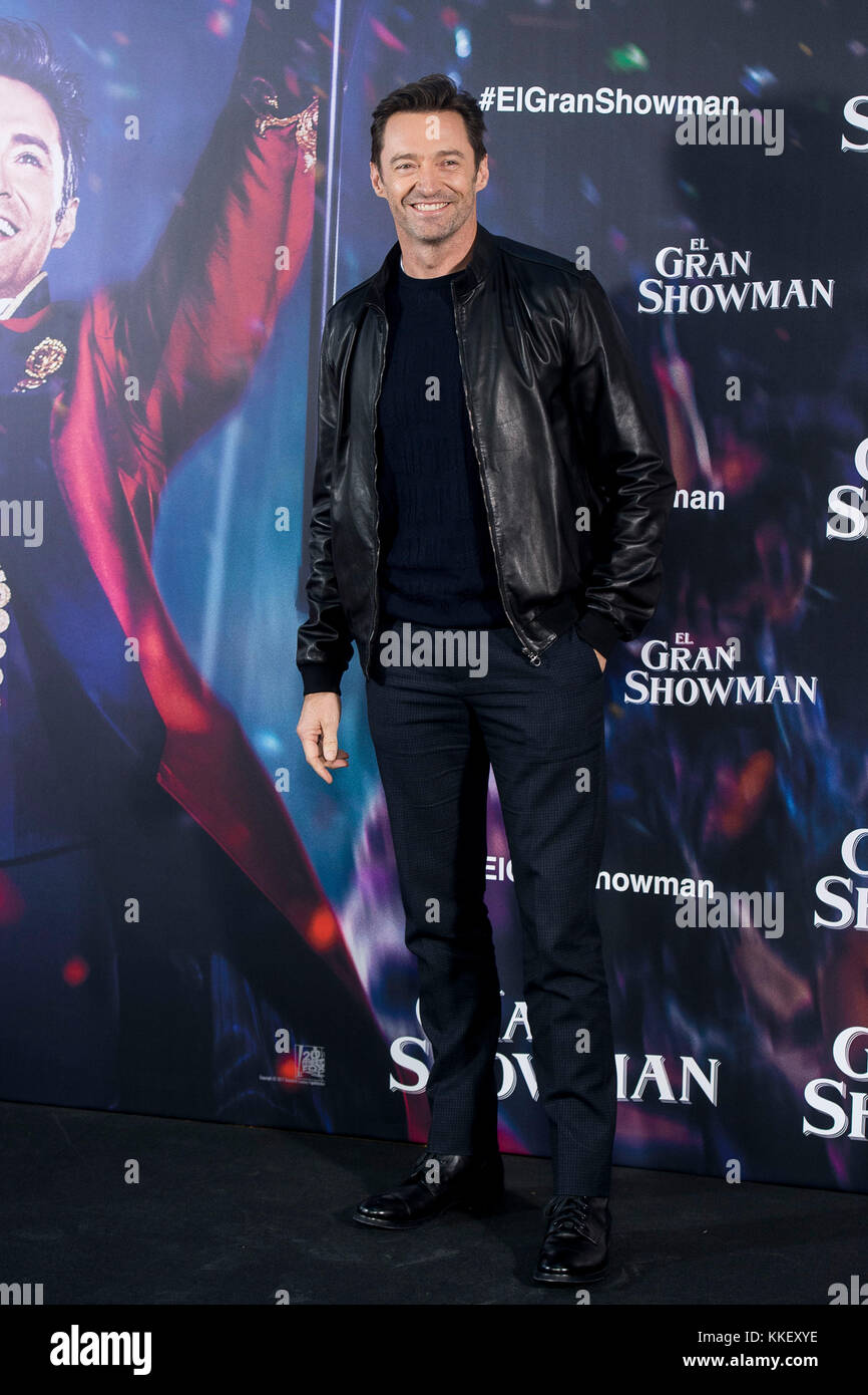 Madrid, Spanien. 01 Dez, 2017. Schauspieler Hugh Jackman während der PHOTOCALL "der größte Showman' in Madrid 01/12/17 Quelle: Gtres Información más Comuniación auf Linie, S.L./Alamy leben Nachrichten Stockfoto