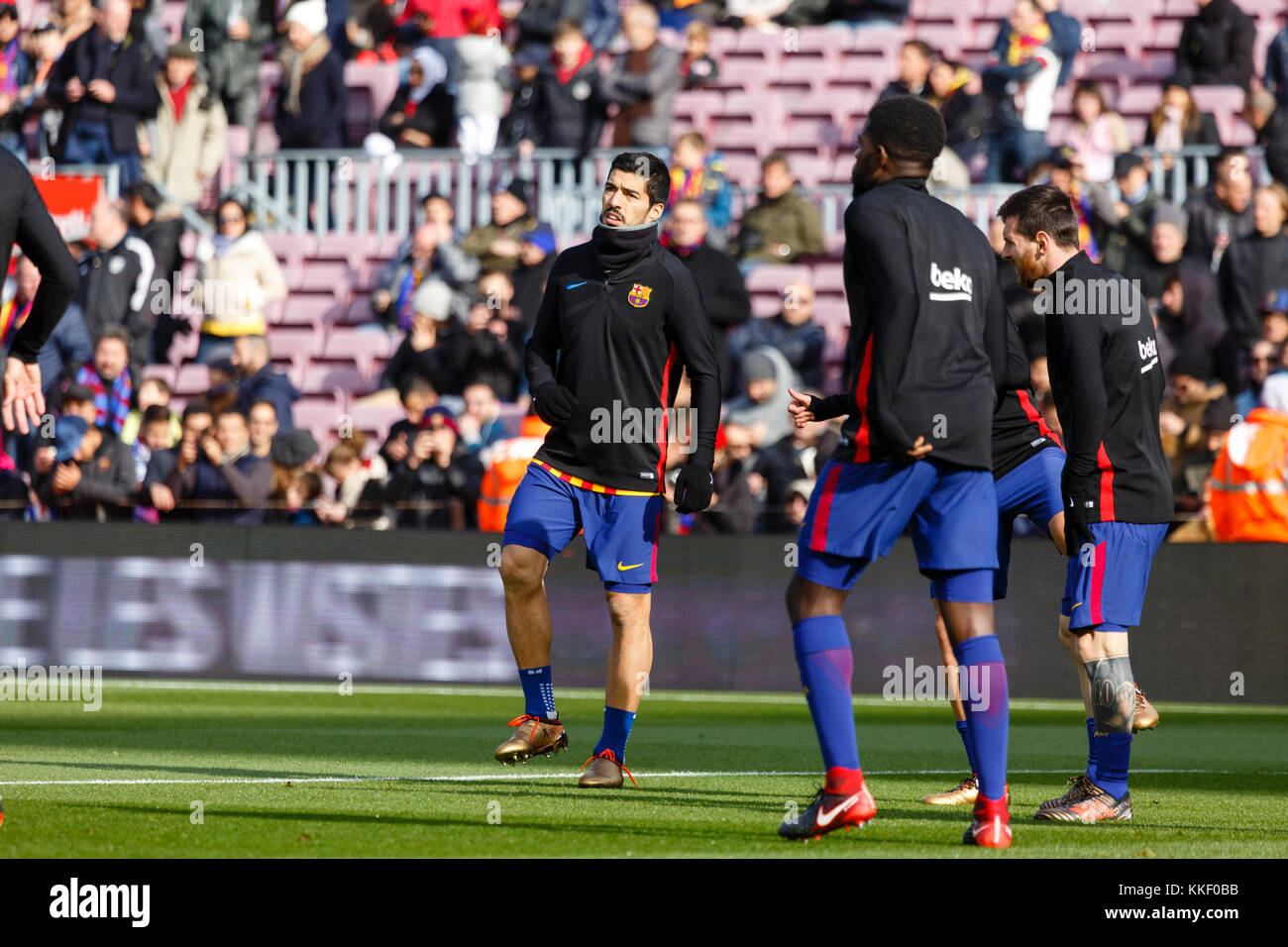 Barcelona, Spanien. Dezember 2017. Training vor dem Spiel der La Liga zwischen FC Barcelona und RC Celta im Camp Nou. Credit: Joan Gosa Badia/Alamy Live News Stockfoto