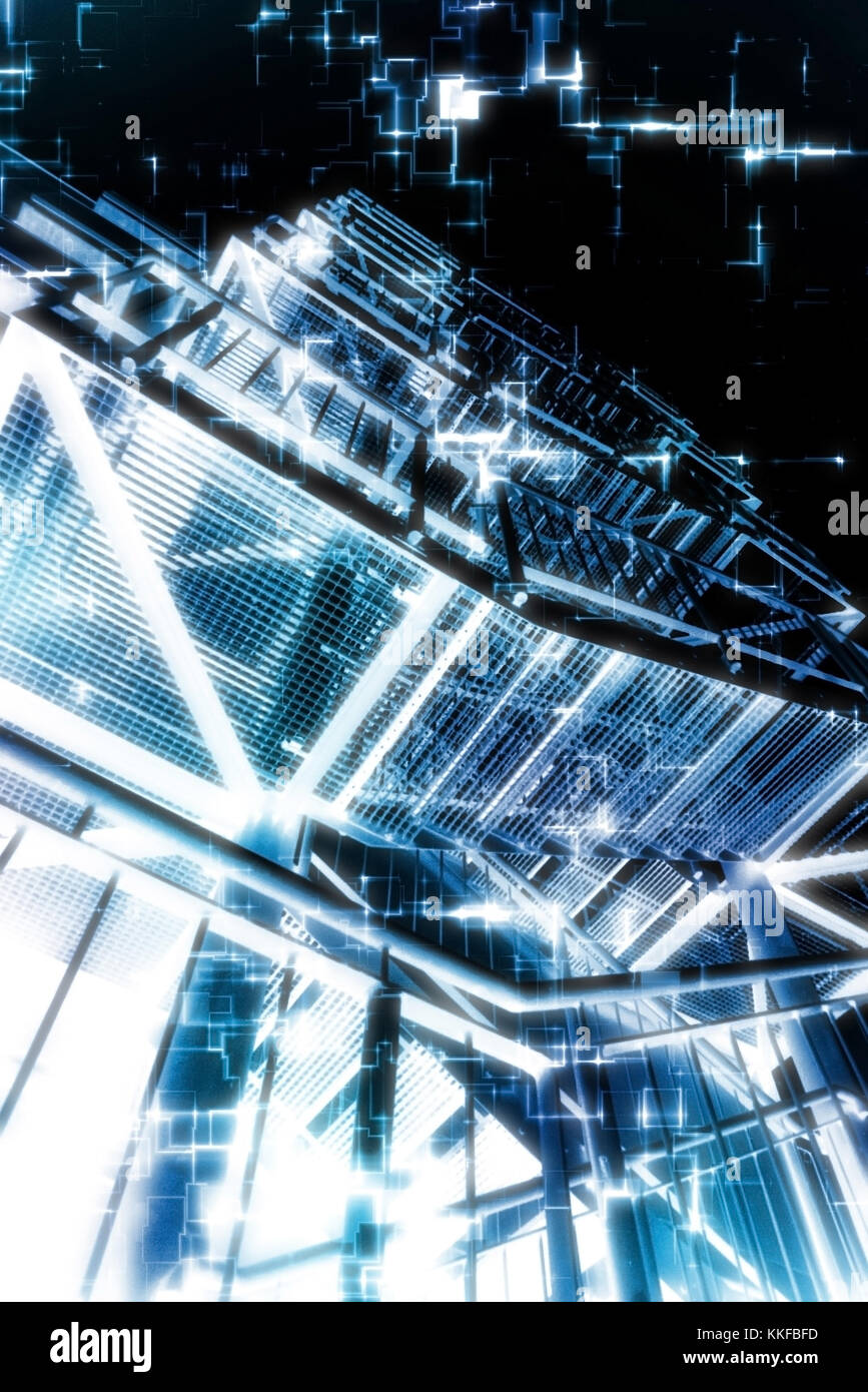 Abstrakte futuristische Treppen und Struktur Stockfoto