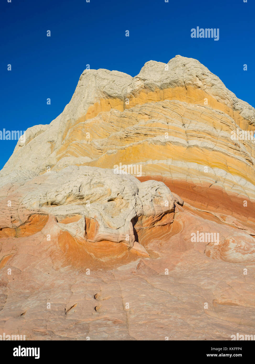 Rock Detail in der White Pocket, Paria Plateau, Vermilion Cliffs National Monument, Arizona. Stockfoto