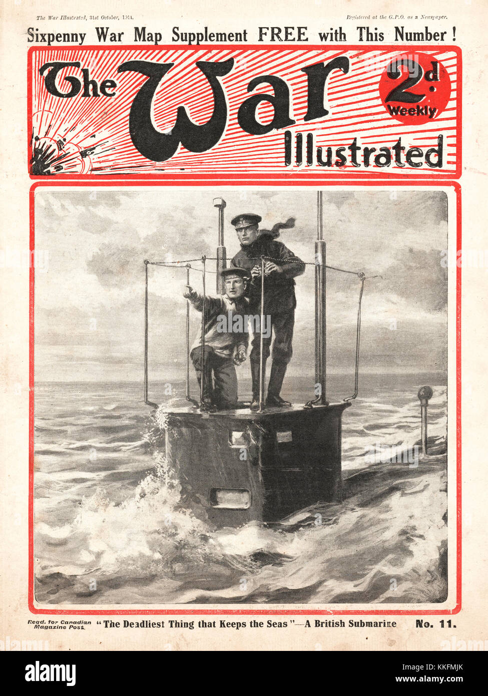 1914 Krieg illustriert Britisches UBoot in Aktion Stockfotografie Alamy