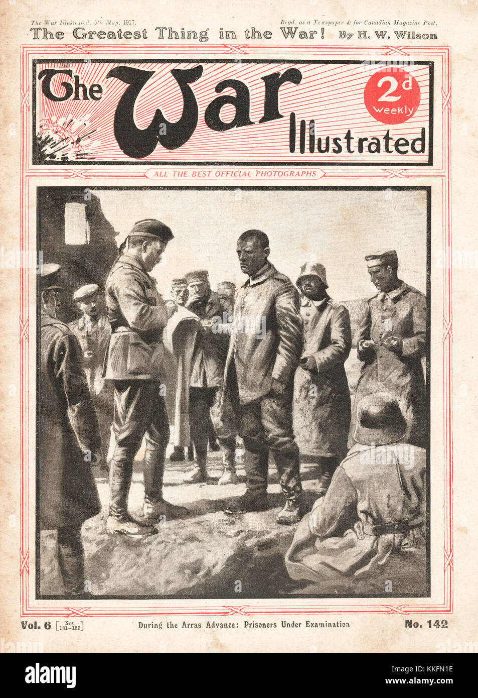 1917 Krieg Illustrierte deutsche Kriegsgefangene bei Arras Stockfoto