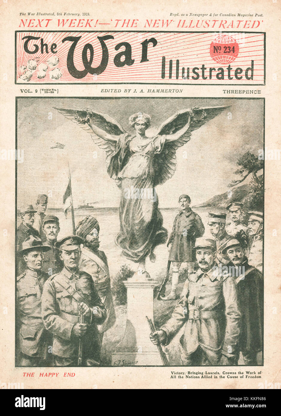 1919 Krieg illustriert Sieg der Alliierten in Europa Stockfoto