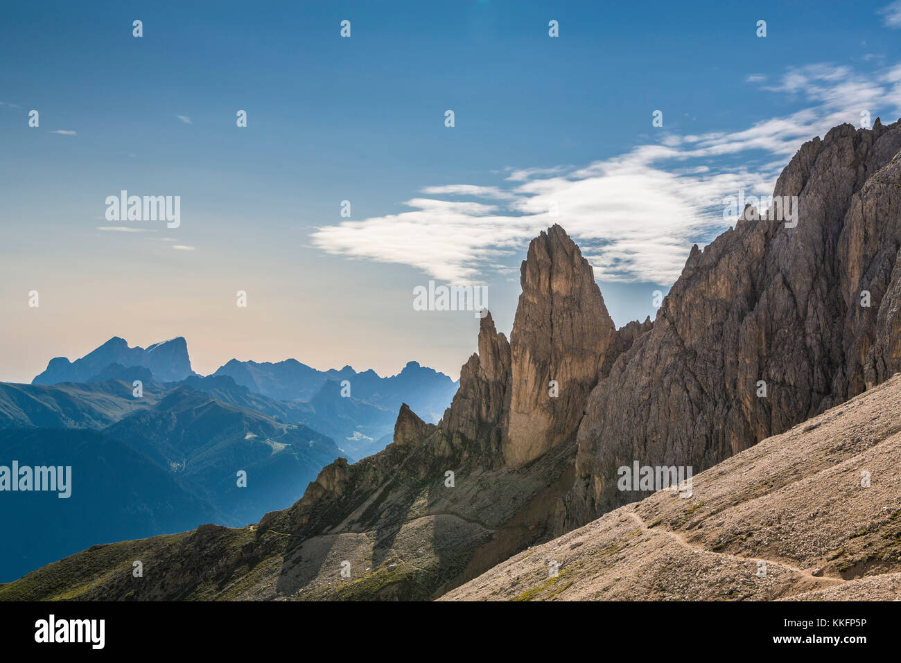 Zigolade Pass, Rosengarten, Dolomiten, Südtirol, Italien Stockfoto