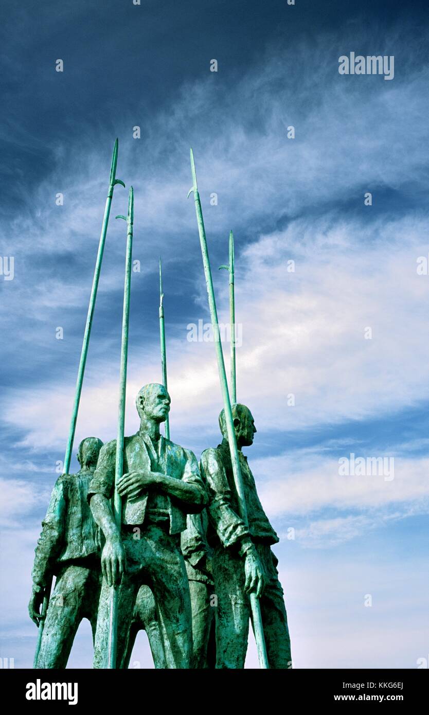 Bronzestatue von pikenieren von 1798 United Irishmen Aufstand von Bildhauer Eamonn O'Doherty. County Wexford, Irland. Stockfoto