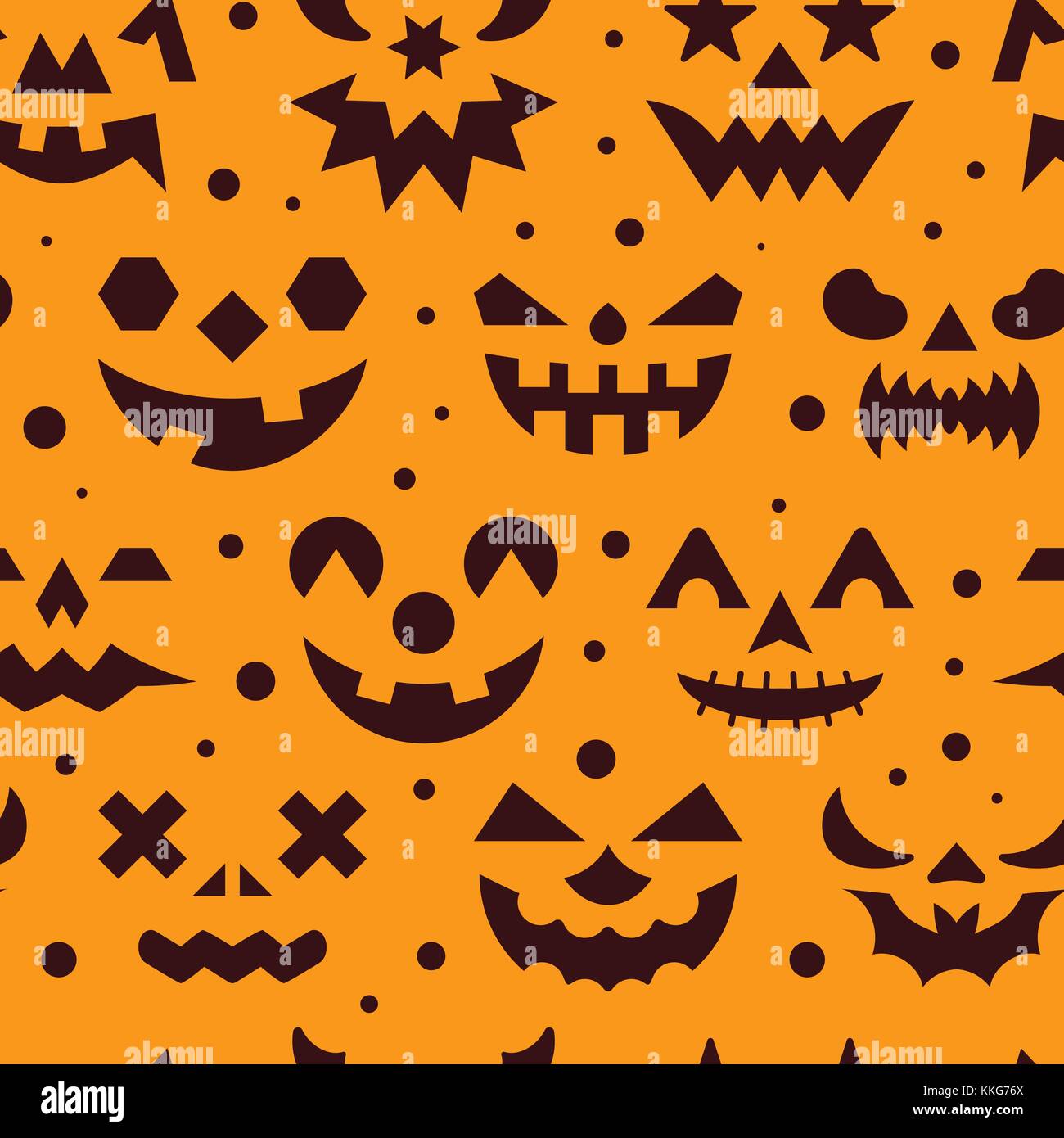 Halloween nahtlose Muster. Vektor horror Gesicht Abbildung. Böse ...
