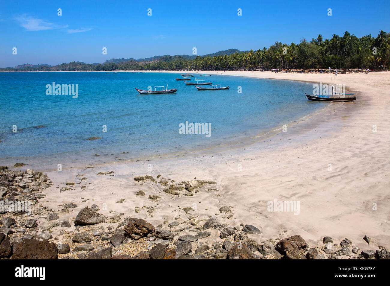 Ngapali Beach im Rakhine State in Myanmar (Burma). Stockfoto