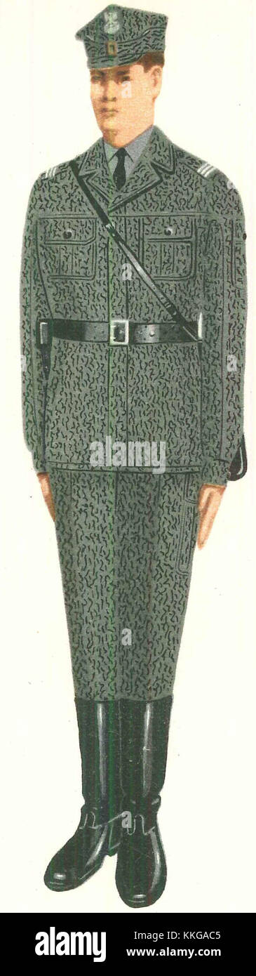 Ein polnischer Fliegeroffizier der Polnischen Volksarmee (LWP) diente Mitte des 20. Jahrhunderts und nahm an verschiedenen militärischen Operationen Teil. Diese Offiziere waren nach dem Zweiten Weltkrieg Teil der größeren militärischen Struktur Stockfoto