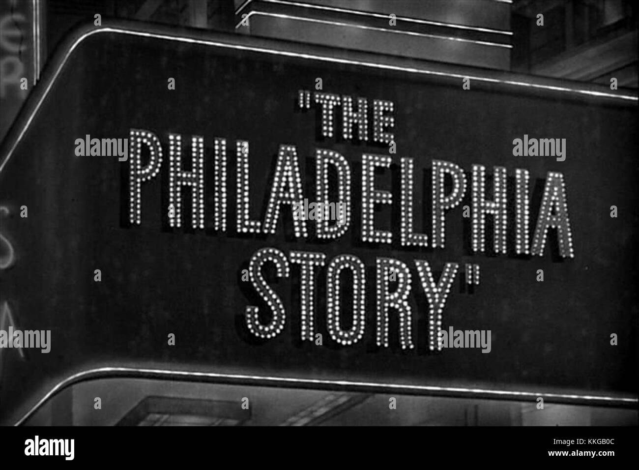 Poster des Films The Philadelphia Story aus dem Jahr 1940 mit Cary Grant, Katharine Hepburn und James Stewart, einer klassischen romantischen Komödie von George Cukor. Stockfoto
