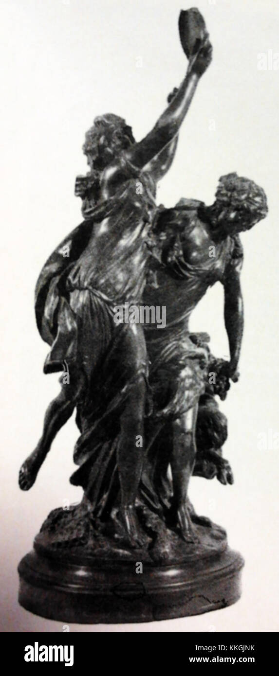 Der französische Bildhauer Claude Michel, bekannt als Clodion, schuf neoklassische Skulpturen mit mythologischen Figuren wie Nymphen, Satyren und Faunen. Seine Werke zeigen oft verspielte Szenen mit komplizierten Details, die den Stil des Rokoko veranschaulichen. Zu den bekanntesten Stücken gehören „Female Satyr spielt die Tambourine“ und „Bacchant and Bacchante with a Cupid“. Stockfoto Der französische Bildhauer Claude Michel, bekannt als Clodion, schuf neoklassische Skulpturen mit mythologischen Figuren wie Nymphen, Satyren und Faunen. Seine Werke zeigen oft verspielte Szenen mit komplizierten Details, die den Stil des Rokoko veranschaulichen. Zu den bekanntesten Stücken gehören „Female Satyr spielt die Tambourine“ und „Bacchant and Bacchante with a Cupid“. Stockfoto