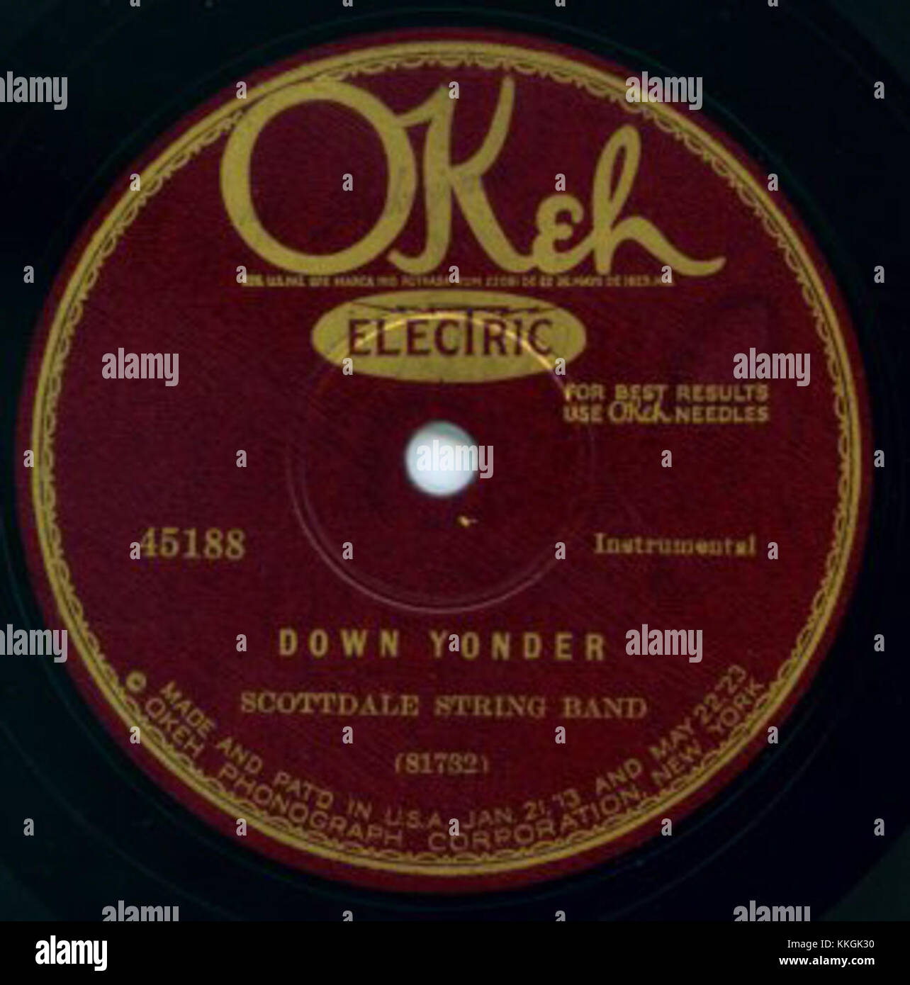 *Down yonder* ist eine musikalische Komposition, die für ihren traditionellen Stil und ihre Popularität in der amerikanischen Volksmusik bekannt ist. Stockfoto