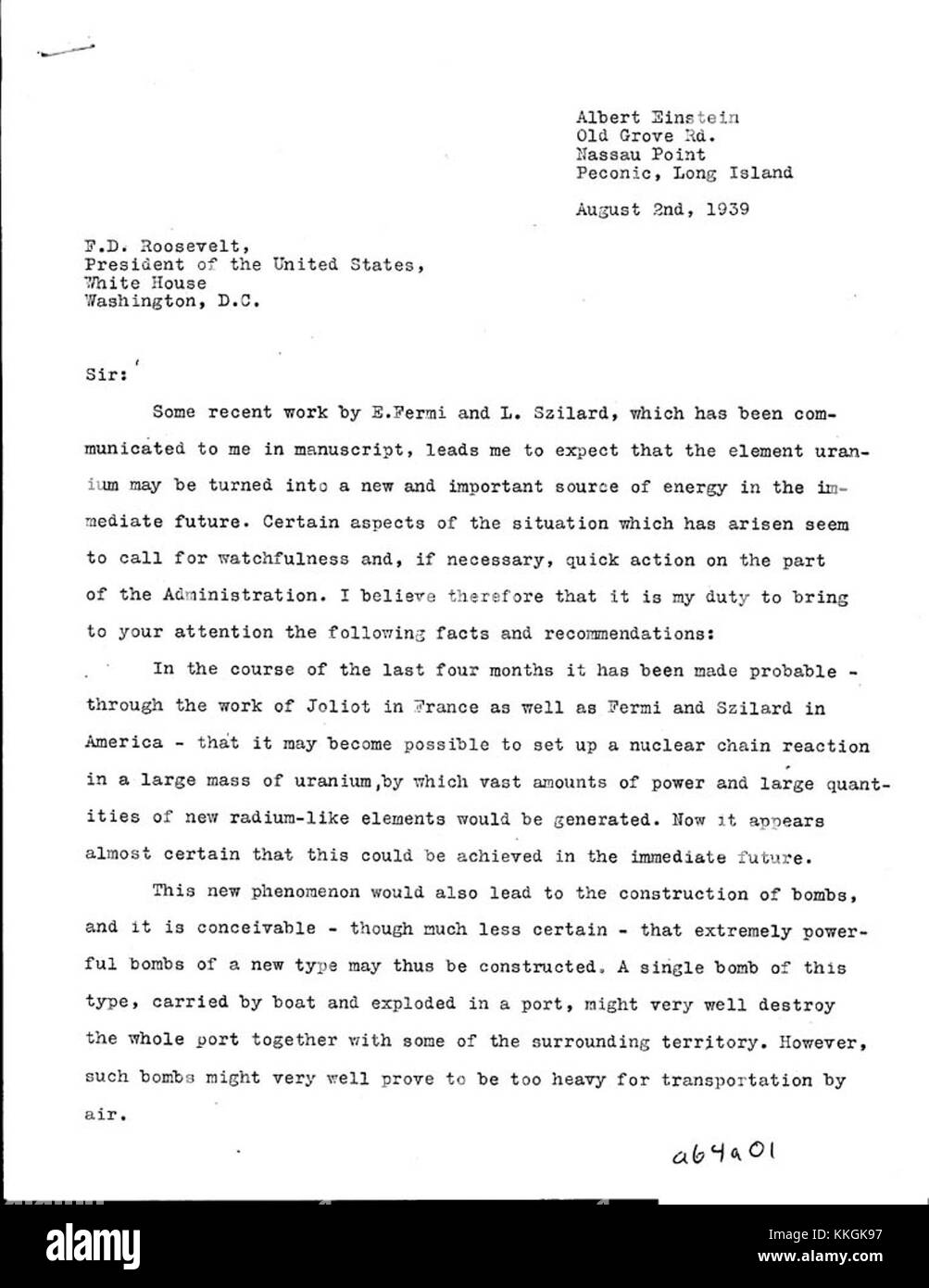 Einsteins und Szilards Arbeiten über Kernphysik und die Entwicklung der Atombombe sind gut dokumentierte Teile der wissenschaftlichen Geschichte des 20. Jahrhunderts. Ihre Zusammenarbeit während des Manhattan Project trug dazu bei, die moderne Welt zu gestalten. Stockfoto