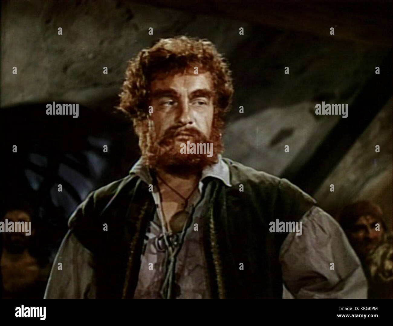 Dieses Bild zeigt George Sanders, einen Schauspieler, der mit dem klassischen Film „The Black Swan“ assoziiert ist. Er unterstreicht seine Rolle im Film und seine Rolle als Hauptdarsteller. Stockfoto