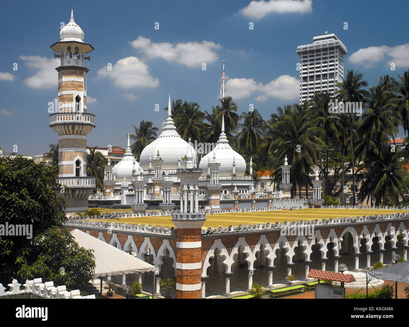 Die Masjid Jamek Moschee in Kuala Lumpur in Malaysia Stockfoto