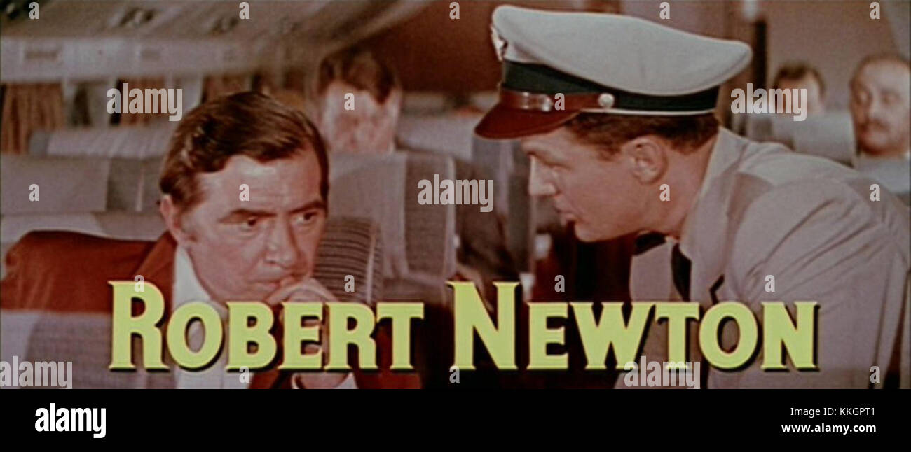 Der Trailer für den Film High and Mighty aus dem Jahr 1954 zeigt Robert Newton. Der Film war eine bedeutende Produktion seiner Zeit, bekannt für seine dramatische Handlung und Themen. Stockfoto