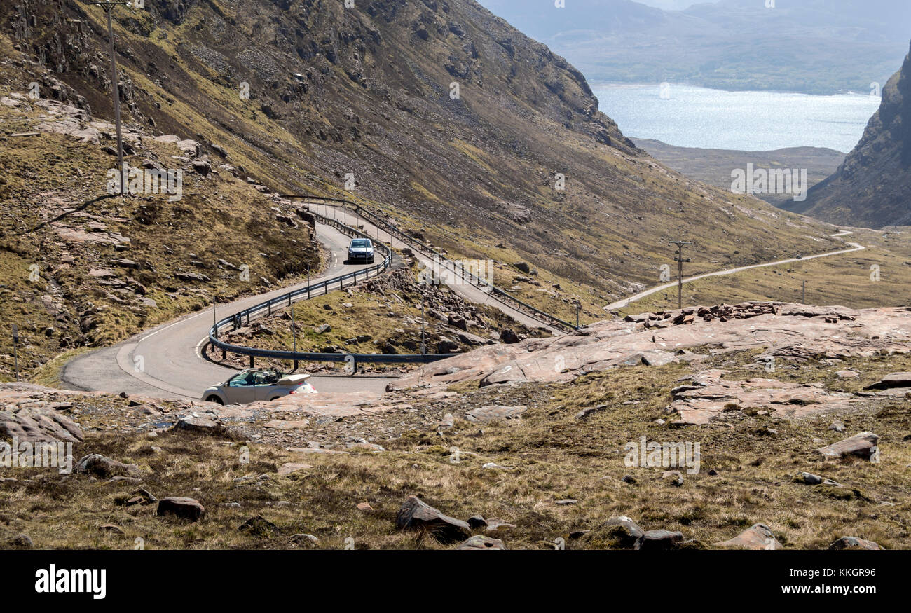 Pass von Vieh, applecross Halbinsel, Highland, Schottland, UK. Stockfoto