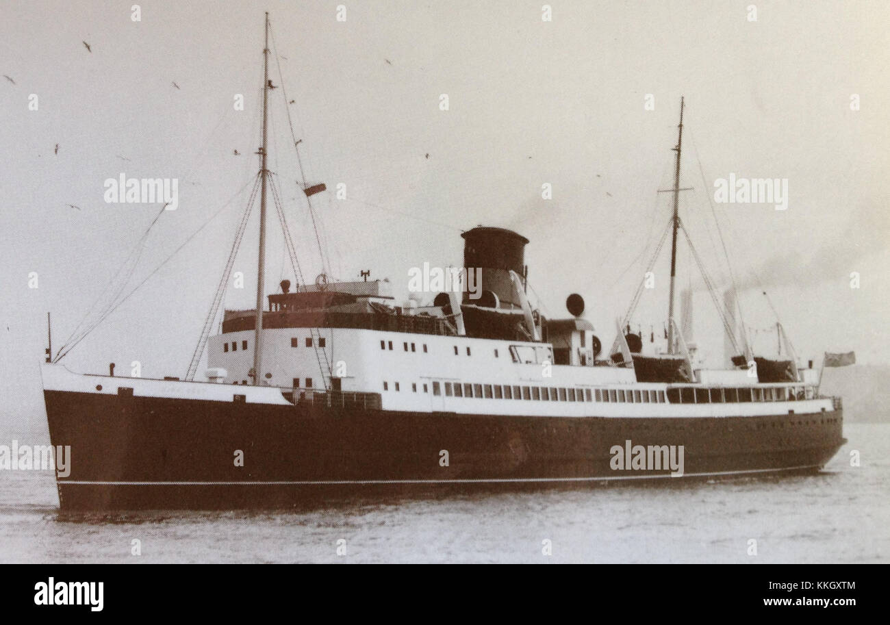 Foto des Schiffes „King Orry“, nachdem es mit der Isle of man Steam Packet Company in Betrieb genommen hatte, und zeigt die Konstruktion und den Betrieb des Schiffes. Stockfoto