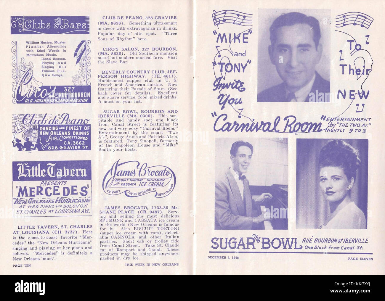 Diese Woche in New Orleans Dez 4 1948 Seiten 10-11 Stockfoto