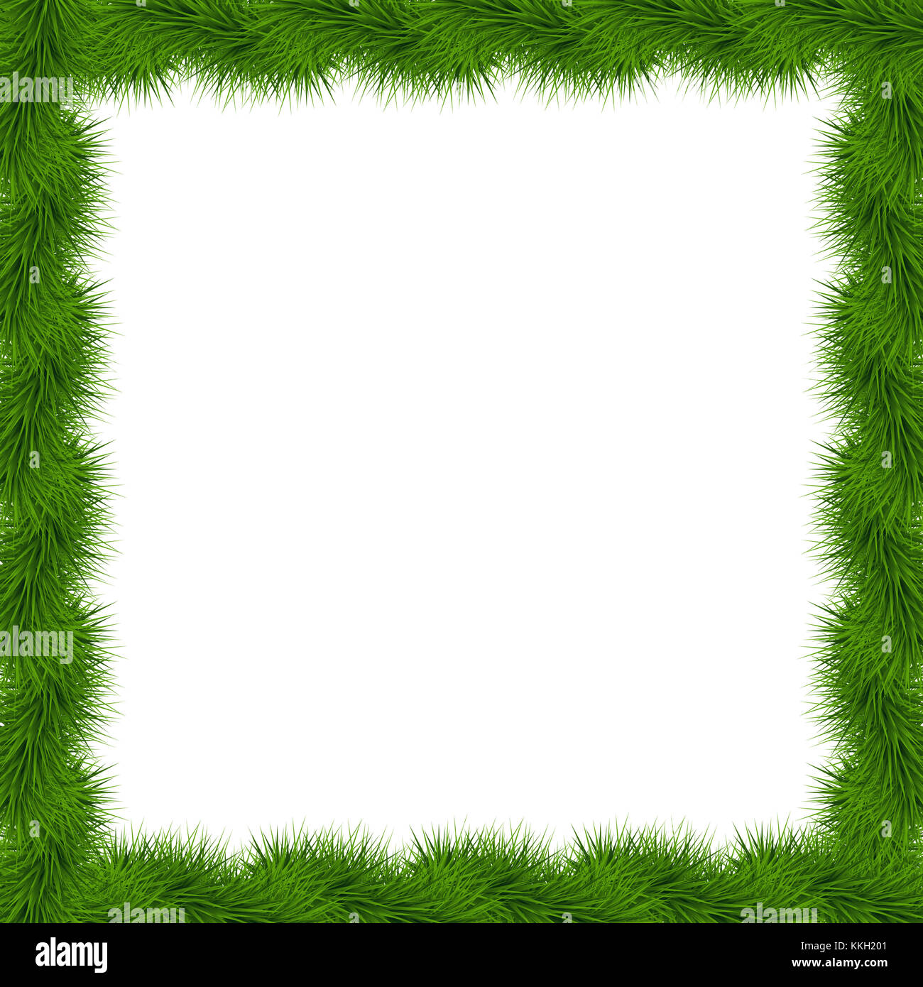 Hintergrund mit Vektor Weihnachtsbaum Niederlassungen und Platz für Text. Realistische FIR-Grenze, Rahmen isoliert auf Weiss. Tolle Vorlage für Weihnachten ca Stockfoto